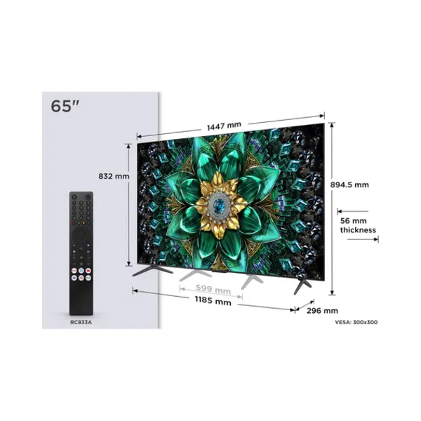 Tcl Q6C 65Q6C Fernseher 165,1 cm (65") 4K Ultra Hd Smart-Tv Wlan Metallisch thumbnail