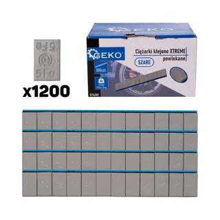 Geko Grijze Plakgewicht Strips - 5g Per Stuk - Corrosiebestendig - 1200 Stuks - 6 Kg Totaal