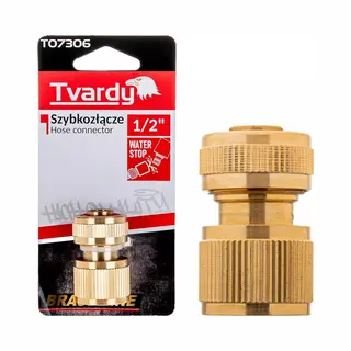 Tvardy Snelkoppeling Voor Tuinslang - Messing - Waterstop - 1/2" - Duurzaam En Lekvrij