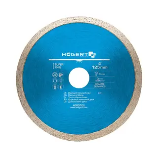 Hogert Technik HT6D702 Snijschijf, Haakse Slijper Ø, 125mm, Dikte, 1.6mm, Toerental Tot, 13.3001/min
