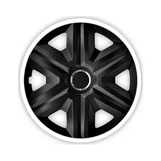 Nrm Fast Lux 4 X Universal Hub Caps Wheel Trims Car Set Of 4 (Black/White, 14 Inches)