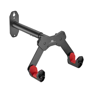 Maclean Mc-457 Bicycle Wall Mount Wall Bicycle Rack With 2 Hooks Horizontal Bicycle Wall Mount Bicycle Holder Max. Load 25kg, Adjustable Arm Distances