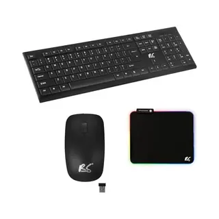 NanoRS Wireless Qwerty Keyboard + Mouse + Mouse Mat Set | 2.4 GHz, Range, Up To 10 M | Mouse Resolution, 1200 Dpi | Nano Usb Receiver | Flat Design,