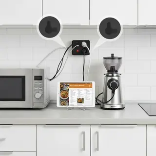 Maclean MCE387/8 Steckdosenleiste | 2 Steckdosen 3xUSB 2500W | Kompaktes Kabel Mit 45° Winkelsteckdosen | Beleuchteter Wandschalter (Schwarz, 3 M)