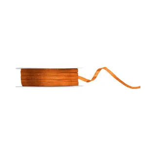 PartyDeco Satijn Lint 3mm Breed Warm Oranje, Rol 50 Meter - Hobbylint - Sierlint - Cadeaulint - Satin Ribbon