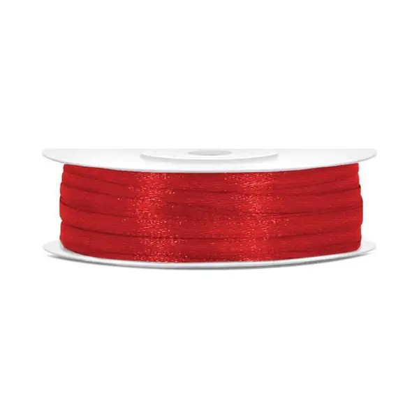 PartyDeco Satinband, Rot, 3mm/50m thumbnail