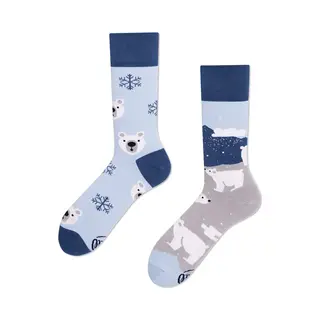 Many Mornings Bunte Lustige Socken 35-38 Unisex Polar Bear Ungleiche Paar-Socken Eisbär-Motiv Nachhaltig Und Bequem Geschenkidee Für Tierliebhaber