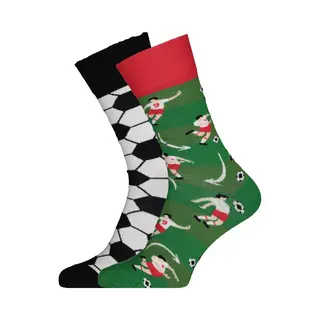 Many Mornings Lustige Ungleiche Socken Fußball 35-38 Socken Für Fußballfans Mit Ball Und Spieler Motiv Geschenkidee Für Damen Und Herren
