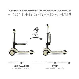 Kinderkraft Halley Scooter 2 In 1, Kinderroller Ab 1 Jahr Bis Zu 50 Kg, Tretroller, Dreirad Roller Mit Klappbar Sitz, Led Räder, Höheverstellbare