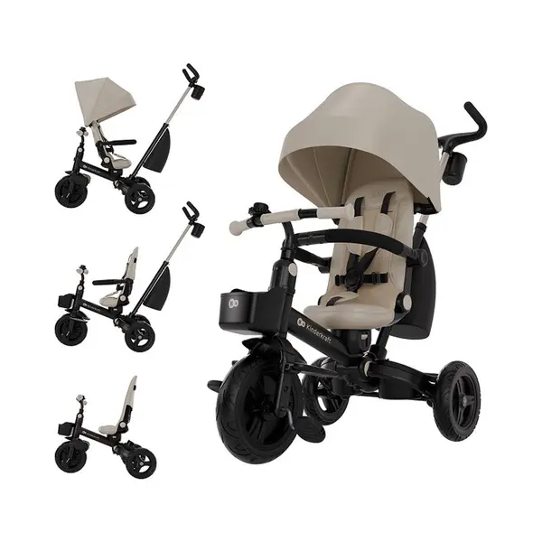 Kinderkraft Aveo 2 Plus Driewieler 6-in-1 – Vanaf 9 Maanden Tot 5 Jaar – Verstelbare Zitting & Duwstang – Met Zonnekap UPF50+, Beige thumbnail