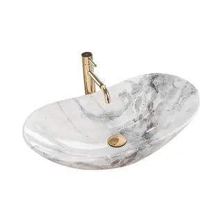 Rea Royal Granit Shiny Opzetwastafel Steen Imitatie 62x36 Cm