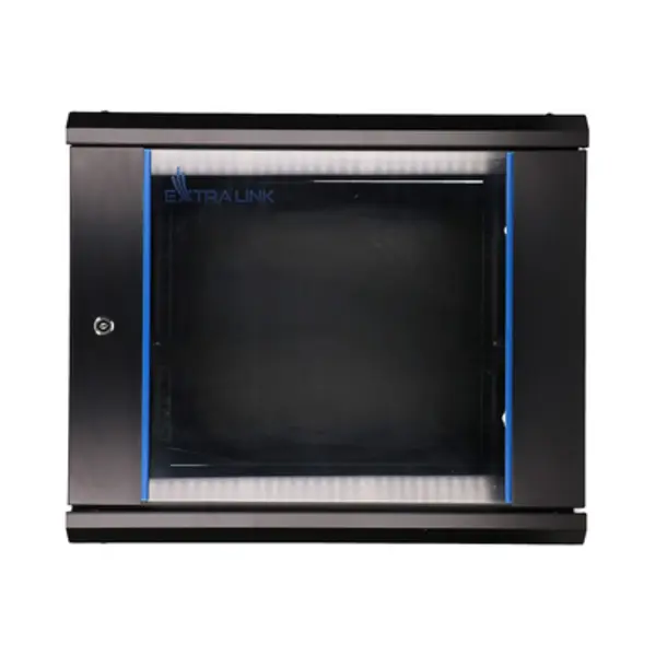 Extralink 9U 600X450 Wall-Mounted Rackmount Cabinet Black Wandrek Zwart thumbnail