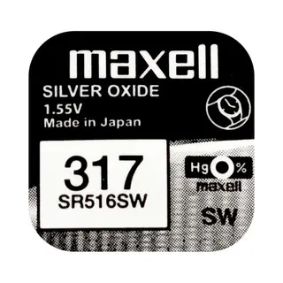 Maxell 317 - SR516SW - Zilveroxide Knoopcel - Horlogebatterij - 2 (twee) Stuks