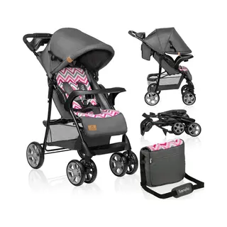 Lionelo Emma Plus Lightweight & Robust Stroller 6-36 Months, Quick Compact Fold, Lie-Flat Recline, Pushchair With 5-Point Harness, Xxl Canopy,