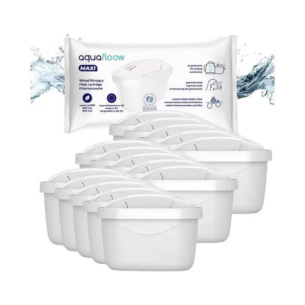 Wessper Aquafloow Pack 15 Water Filter Cartridges Compatible With Brita Maxtra+, Marella-Elemaris Jugs, Bosch Tassimo thumbnail