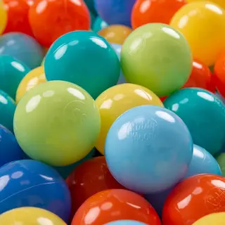 KiddyMoon 50 ∅ 7Cm Kinder Bälle Spielbälle Für Bällebad Baby Plastikbälle Made In Eu, Hellgrün/Orange/Türkis/Blau/Babyblau/Gelb