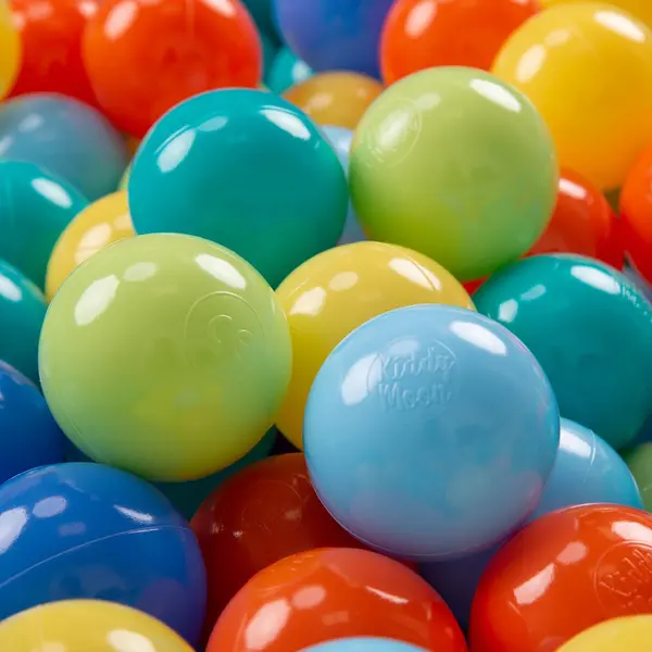 KiddyMoon 50 ∅ 7Cm Kinder Bälle Spielbälle Für Bällebad Baby Plastikbälle Made In Eu, Hellgrün/Orange/Türkis/Blau/Babyblau/Gelb thumbnail