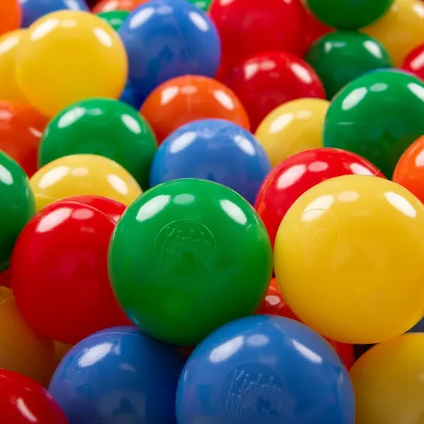 KiddyMoon Soft Plastic Play Balls For Children 200 Balls/6Cm-2.36In Colourful Made In Eu, Yellow/Green/Blue/Red/Orange thumbnail