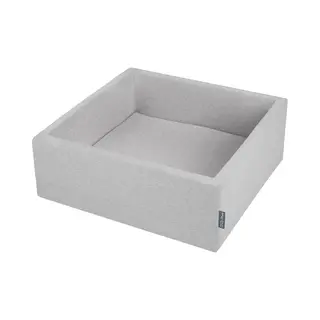 KiddyMoon 90X30cm/No Balls ∅ 7Cm / 2.75In Square Baby Foam Ball Pit Made In Eu, Light Grey