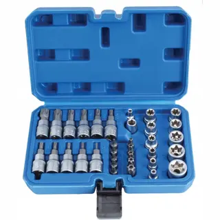 Satra Steckschlüssel Satz E-Profil T-Profil Torx 34-tlg. Aussen Innen Innentorx Aussentorx Set