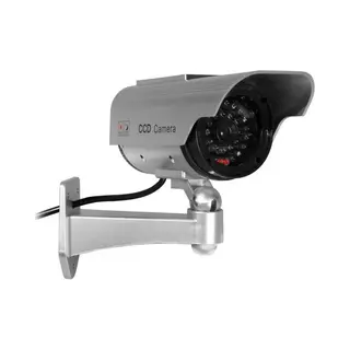 Maclean Realistische Solar-Überwachungskamera-Attrappe Mit Blinkender Led – Wetterfestes Dummy Cctv-Kameramodell Für Innen- Und Außenbereiche,