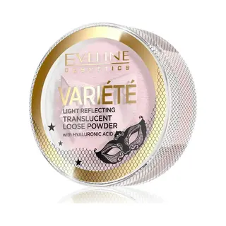 Eveline Cosmetics - Mineralisches Loses Puder Transparent Mit Hyaluronsäure Variété - Finishing Powder Mineral Puder, Soft-Focus-Effekt,