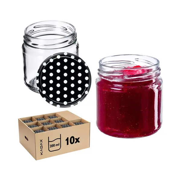 Kadax - Kleine Einmachgläser 200 Ml, Marmeladengläser, Fi66 Mm, Minigläser Für Honig Und Gewürze, Luft thumbnail