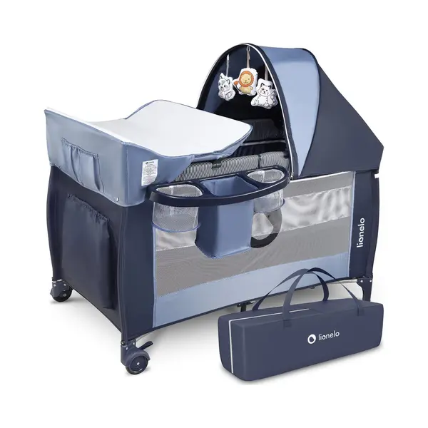 Lionelo Sven Plus 2in1 Travel Cot And Portable Baby Zone For Newborns 0-36 Months Foldable With 2-level Heights, Changing Table, Mattress, Side thumbnail