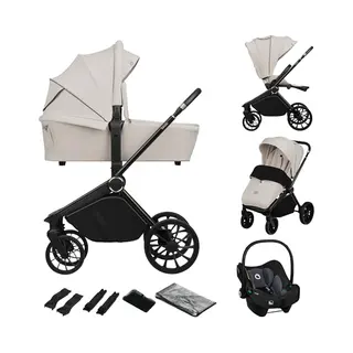 Lionelo Kombi-Kinderwagen Mika Plus 3IN1, (Set), 3in1 Set Mit Astrid I-size/Xxl-Verdeck/Komfortable Dämpfung
