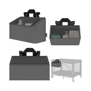 Lionelo Sidepocket Medium Hanging Nursery Organiser 43×15×23 Cm – Portable Cot Storage With 3 Zip Compartments & Carry Handle – Fits Travel