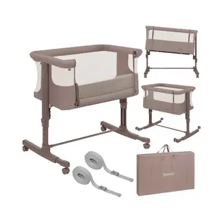 Lionelo Aurora 3-in-1 Babybed - Cododo-bed, Wieg En Paraplubed, 0-6 Maanden (0-9 Kg), Verstelbaar 5 Hoogtes, Comfortmatras T25, Panoramische