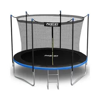 Neo-Sport Trampolin Outdoor Kinder Gartentrampolin Sicherheitsnetz Innen Leiter Gepolsterte Stangen Wetterfest Rostfrei Belastbar