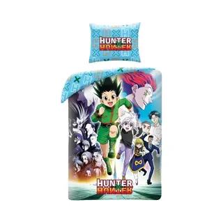 Halantex Hunter X Hunter – Gon Killua Kurapika – Reversible Duvet Cover Set 140 X 200 Cm And Pillowcase 70 X 90 Cm – Multicoloured – 100%