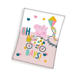 Peppa Pig Coral Fleece Plaid Oh Happy Days!- 130 X 170 Cm
