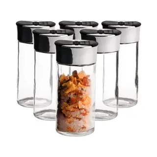Orion Group Küchenbehälter Gewürzstreuer Gewürzspender Mit Streueinsatz Aus Glas 100 Ml 6 Stück Set