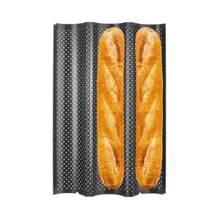 orion group Baguette Bakplaat Edelstaal 38 Cm - Baguettebakplaat - Bakvorm - Broodbakvorm - Hot Dog-Broodjes