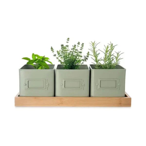 orion group Bloempot Kruiden Op Voet Greenish 4 El. - Plantenstandaard - Plantenmand - Voor Planten - Bloemen thumbnail