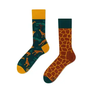 Many Mornings Bunte Witzige Socken The Giraffe Größe 35–38 Ungleiche Alltagssocken Im Giraffen-Motiv Lustiges Design Für Tierliebhaber Unisex