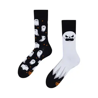 Many Mornings Socken The Ghost Ungleiche Witzige Alltagssocken Größe 43-46 Geist-Motiv Lustige Halloween-Socken Unisex Geschenk Für Damen Und