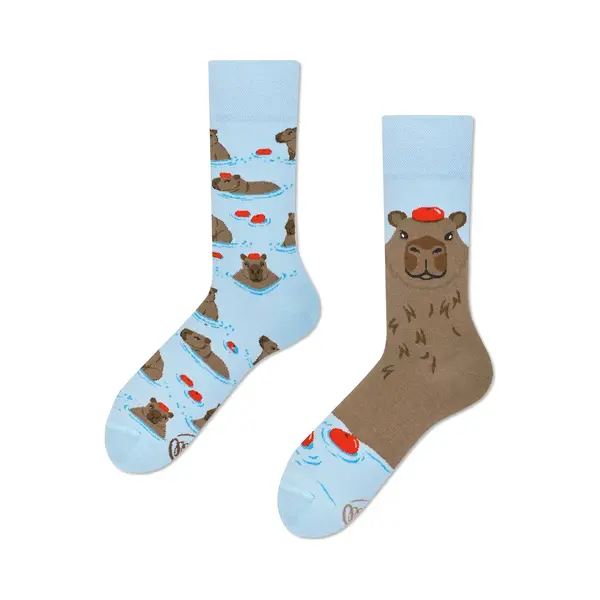 Many Mornings Lustige Ungleiche Socken Unisex Capybara Wasserschwein Design Größe 39-42 Bequeme Baumwollsocken Geschenkidee thumbnail