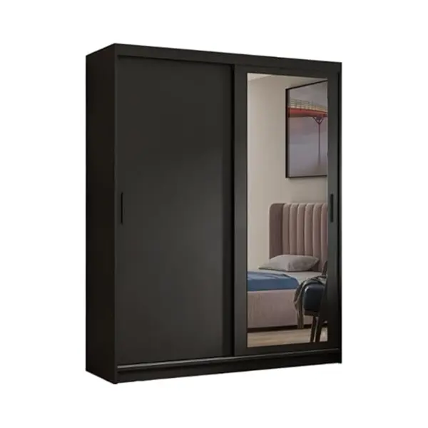 Margaret Hadas24 Henry Penderie Avec Miroir, Organiseur, Armoire Multi-usages, à Portes Coulissantes, Penderie, Penderie, Armoire à Portes thumbnail