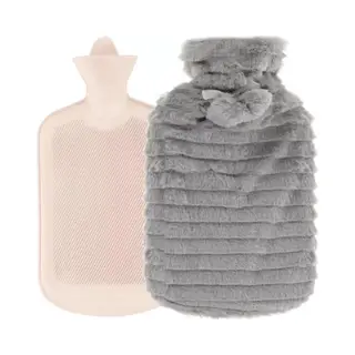 Ruhhy Kruik Lizzy - Pluche/rubber - 2000ml - Kruik Met Pluche Hoes - Winter Kruiken
