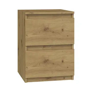 Topeshop M2 Artisan nightstand/bedside table 2 drawer(s) Oak, Wood