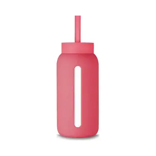Muuki Lounge Straw + Cap | Herbruikbaar Siliconen Rietje Met Drukvaste Dop | Exclusief Fles | Watermelon (Compatibel Met Muuki Daily Bottle 720ml)