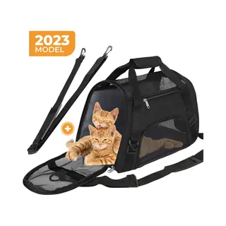 Reistas Voor Katten, Honden En Knaagdieren Model 2024 - Max 8 Kg - 43 X 28, 5 X 20 Cm - Huisdieren Reistas - Small - Zwart