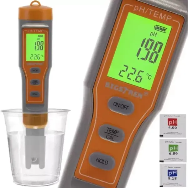 Bigstren Digitaler Wassertester Ph-Wert Kalibrierung Atc-Funktion Pflanzen Aquarium Pool Koi Teich 23534 thumbnail