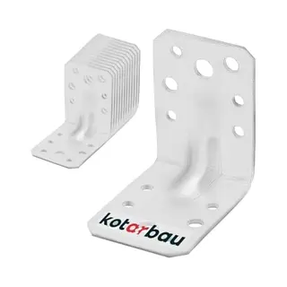 Kotarbau® 12 Stuks Hoekverbinder, Verzinkt Staal, 60 X 60 X 45 Mm, Zilver, Hoekanker Met Ril, Zware Hoekverbinding, Hoekijzer, Versterkingshoek,