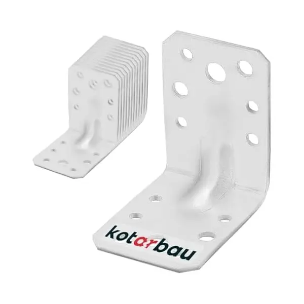 Kotarbau® 12 Stuks Hoekverbinder, Verzinkt Staal, 60 X 60 X 45 Mm, Zilver, Hoekanker Met Ril, Zware Hoekverbinding, Hoekijzer, Versterkingshoek, thumbnail