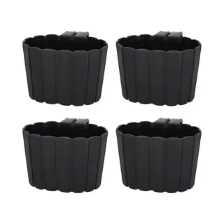 Kotarbau® 4er Set Blumentopf Hängend - Pflanzkübel - 20 X 14 Cm H, 13 Cm Anthrazit - Übertopf Kunststoff - Pflanzkübel Groß Außen -