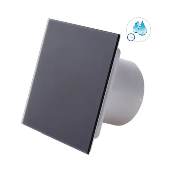 Awenta Silent Badkamerventilator 125 Mm - Timer En Vochtsensor - Mat Zwart Glas thumbnail